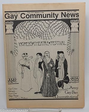 Imagen del vendedor de GCN: Gay Community News; the gay weekly; vol. 7, #44, May 31, 1980; Women's Theatre Festival a la venta por Bolerium Books Inc.