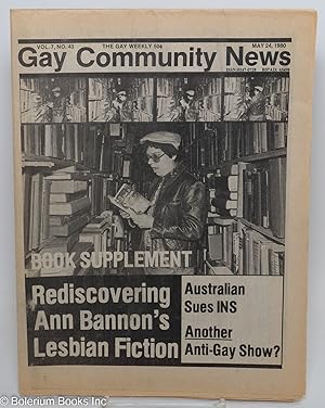 Seller image for GCN: Gay Community News; the gay weekly; vol. 7, #43, May 24, 1980; Rediscovering Ann Bannon's Lesbian Fiction for sale by Bolerium Books Inc.