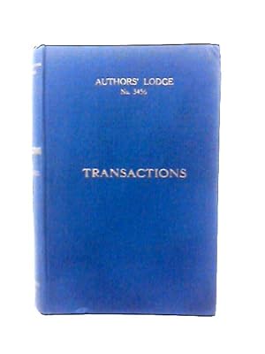 Bild des Verkufers fr Transactions Volume VIII zum Verkauf von World of Rare Books