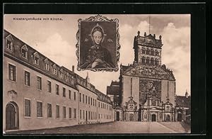 Ansichtskarte Trier, Benediktiner-Abtei St. Matthias, Klostergebäude mit Kirche