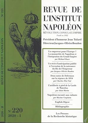 Seller image for Revue de l' Institut Napoleon. No. 220 / 221 - Anne 2020 - I / II.- Rvolution, Consulat, Empire. Fond en 1932. for sale by Antiquariat Carl Wegner