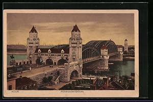 Ansichtskarte Köln, Blick auf die Hohenzollernbrücke