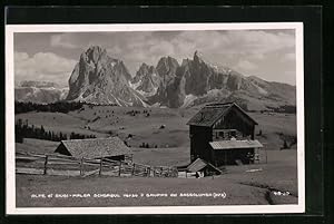 Seller image for Cartolina Malga Schgagul /Alpe di Siusi, Panorama verso i Gruppo del Sassolungo for sale by Bartko-Reher