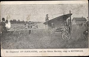 Ansichtskarte / Postkarte Aviation, De vliegduivel Jan Olieslagers met zijn Bleriot Machine, vlie...