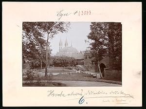 Fotografie Brück, Sohn Meissen, Ansicht Eger, Blick von der Kaiserburg auf die St. Nikolaus Kirche