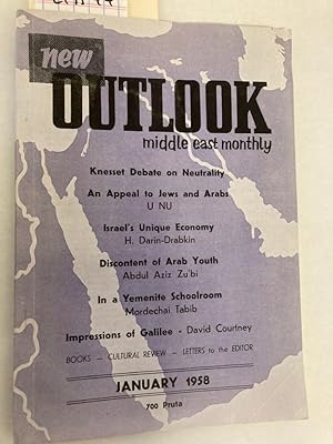 Bild des Verkufers fr New Outlook, Middle East Monthly. Volume 1, Number 6, January 1958. zum Verkauf von Plurabelle Books Ltd