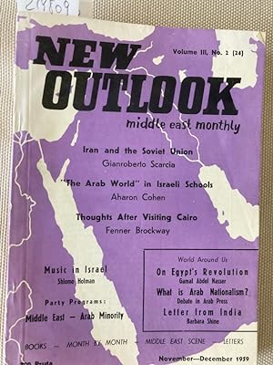 Bild des Verkufers fr New Outlook, Middle East Monthly. Volume 3, Number 2, November-December 1959. zum Verkauf von Plurabelle Books Ltd