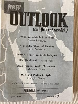 Bild des Verkufers fr New Outlook, Middle East Monthly. Volume 1, Number 7, February 1958. zum Verkauf von Plurabelle Books Ltd