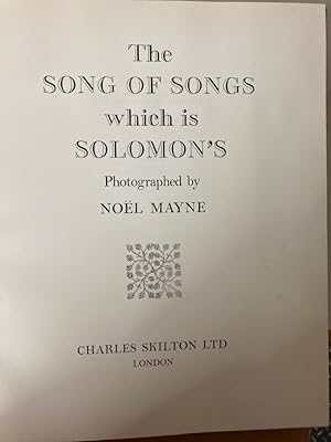 Imagen del vendedor de The Song of Songs which is Solomon's. a la venta por Plurabelle Books Ltd