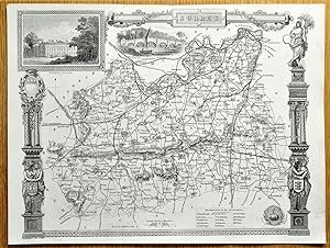 Antique Map SURREY, Thomas Moule, Original c1840
