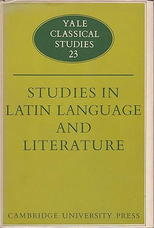 Image du vendeur pour Studies in Latin Language and Literature mis en vente par Antiquariat Torsten Bernhardt eK