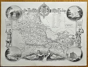 Antique Map BERKSHIRE, T. Moule, Original c1840