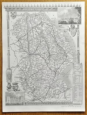 Antique Map LINCOLNSHIRE, Thomas Moule, Original County Map c1840