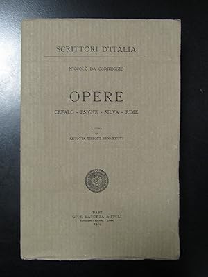 Niccolò Da Correggio. Opere. Cefalo - Psiche - Silva - Rime. Laterza 1969.