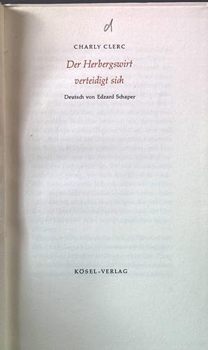 Seller image for Der Herbergswirt verteidigt sich und die Esel des Herrn. for sale by books4less (Versandantiquariat Petra Gros GmbH & Co. KG)
