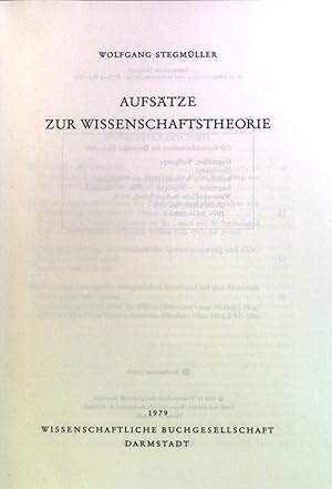 Imagen del vendedor de Aufstze zur Wissenschaftstheorie. a la venta por books4less (Versandantiquariat Petra Gros GmbH & Co. KG)