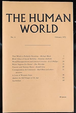 Image du vendeur pour The Human World No.6 February 1972 A Quarterly Review of English Letters mis en vente par Shore Books