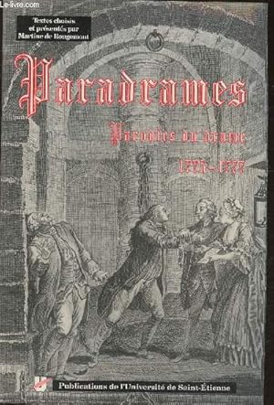 Imagen del vendedor de Paradrames- Parodies du drame1775-1777- Socit d'tude du XVIIIe sicle a la venta por Le-Livre