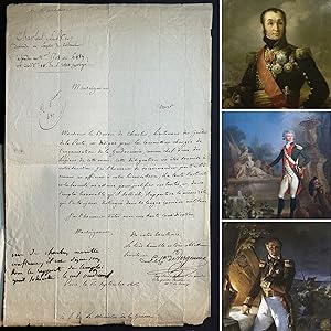 Imagen del vendedor de Lettre autographe signe au Ministre de la Guerre [Laurent Gouvion, marquis de Saint-Cyr (1764-1830] pour recommander le baron de Charlus dans ses nouvelles fonctions a la venta por Librairie  la Demi-Lune