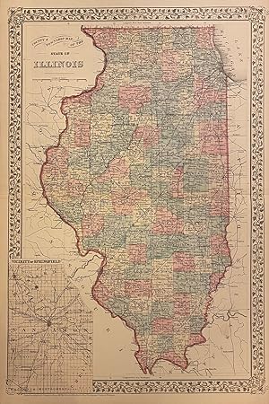 County & Township Map of the States of Illinois