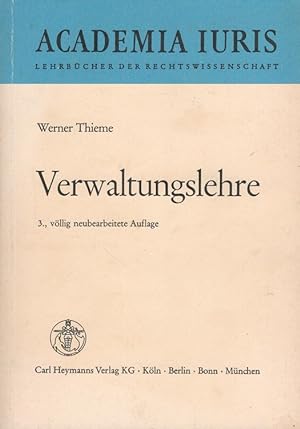 Seller image for Verwaltungslehre Academia iuris for sale by Versandantiquariat Nussbaum
