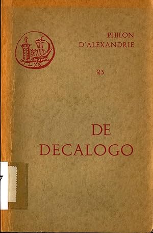 Seller image for De Decalago Introduction Traduction et Notes for sale by avelibro OHG