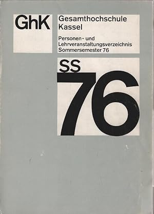 Image du vendeur pour Personen- und Lehrveranstaltungsverzeichnis Sommersemester 76 mis en vente par Schrmann und Kiewning GbR