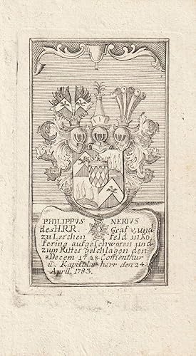 Immagine del venditore per Philippus Nerius. Kupferstich-Wappen. venduto da Antiquariat Dennis R. Plummer