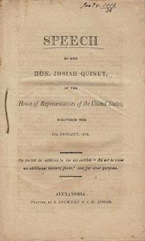 Speech in the House of Representatives of the United States, delivered the 5th of January, 1813. ...