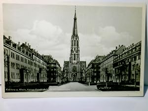 Koblenz am Rhein. Alte Ansichtskarte s/w. gel. 1953. Karte wohl älter. Kaiser - Friedrichstraße m...