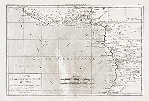Bild des Verkufers fr Carte de la haute et de la basse Guinee" - Guinea Westafrika Africa Karte map zum Verkauf von Antiquariat Steffen Vlkel GmbH