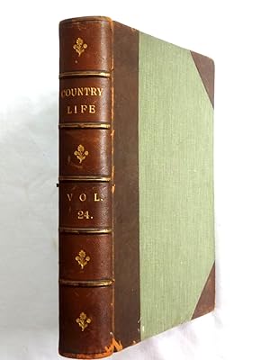 Bild des Verkufers fr Country Life. Magazine. Vol 24, XXIV. 4th July 1908 to 26th December 1908. Issues No 600 to 625. Includes Bamburgh Castle, Batemans, Cefn Mably, Cirencester House, Clumber, Dorfold Hall, Easton Neston, Fawsley Hall, Gilling Castle, Halswell Park, Harrowden Hall, Hestercombe, Kirklees Park, Parnham House, Plas Mawr, Rainham Hall, Studley Priory, Tredegar Park, Westbury Court, Wolterton Hall. zum Verkauf von Tony Hutchinson