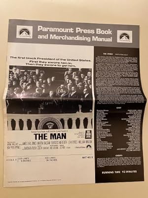 Bild des Verkufers fr The Man Pressbook 1972 James Earl Jones, Martin Balsam, Burgess Meredith zum Verkauf von AcornBooksNH