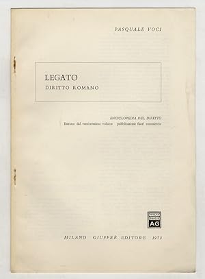 Imagen del vendedor de Legato: Diritto romano. a la venta por Libreria Oreste Gozzini snc