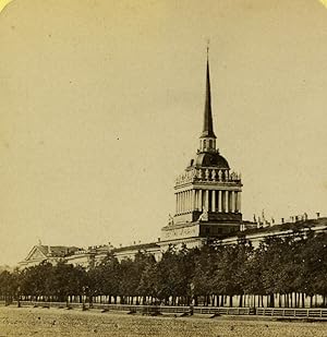 Russia St. Petersburg Admiralty Old Stereo photo Leon & Levy 1870
