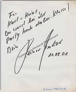 Bild des Verkufers fr Original Autogramm Reiner Meutsch /// Autogramm Autograph signiert signed signee zum Verkauf von Antiquariat im Kaiserviertel | Wimbauer Buchversand