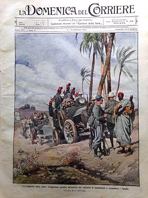 La Domenica del Corriere 8 Febbraio 1914 Libia Jon Bratianu Smareglia D'Annunzio