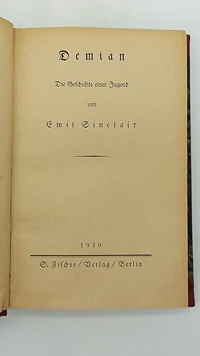 Demian. Die Geschichte von Emil Sinclairs Jugend.