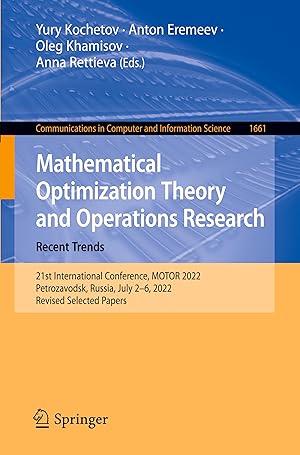 Bild des Verkufers fr Mathematical Optimization Theory and Operations Research: Recent Trends zum Verkauf von moluna