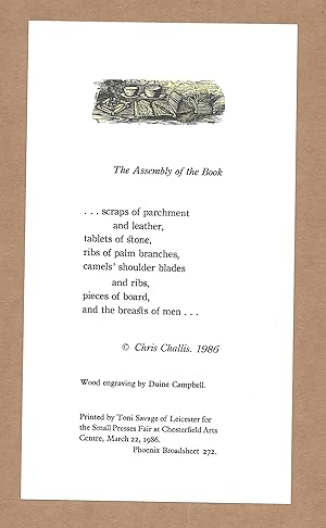 Seller image for The Assembly of the Book [Phoenix Broadsheet No.272] for sale by The Bookshop at Beech Cottage