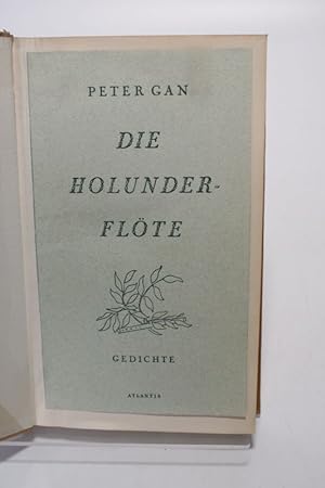 Imagen del vendedor de Die Holunderflte. Gedichte. a la venta por Antiquariat Bookfarm
