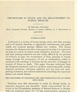 Bild des Verkufers fr Trichinosis In Swine And Its Relation To Public Health zum Verkauf von Legacy Books II