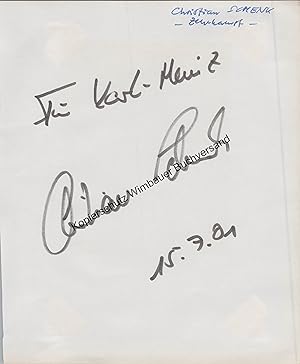 Bild des Verkufers fr Original Autogramm Christian Schenk Zehnkampf /// Autogramm Autograph signiert signed signee zum Verkauf von Antiquariat im Kaiserviertel | Wimbauer Buchversand