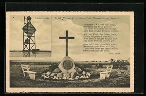 Bild des Verkufers fr Ansichtskarte Hamburg-Insel Neuwerk, Friedhof der Namenlosen und Scharhrnbake zum Verkauf von Bartko-Reher