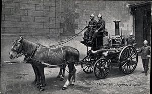 Ansichtskarte / Postkarte Pompiers, la pompe a vapeur, Feuerwehr, Pumpenwagen