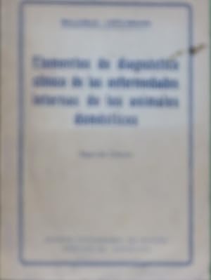 Image du vendeur pour Elementos de diagnstico clnico de las enfermedades internas de los animales domsticos mis en vente par Librera Alonso Quijano