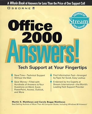 Seller image for Office 2000 Answers! : Tech Support At Your Fingertips : for sale by Sapphire Books