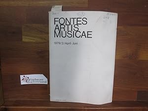 Seller image for Fontes Artis Musicae, Vol.XXVI, 1979, Nr. 2, April-Juni for sale by Antiquariat im Kaiserviertel | Wimbauer Buchversand