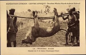 Image du vendeur pour Ansichtskarte / Postkarte L'Oubangui Chari Zentralafrikanische Republik, Croisiere Noire, Chasse au lion, Mission Haardt mis en vente par akpool GmbH