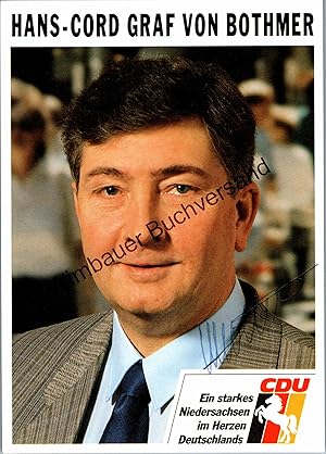 Bild des Verk�ufers f�r Original Autogramm Hans-Cord Graf von Bothmer (1936-2021) MdL /// Autograph signiert signed signee zum Verkauf von Antiquariat im Kaiserviertel | Wimbauer Buchversand